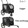 Deryan 2-in-1 opvouwbare hondenfietskar