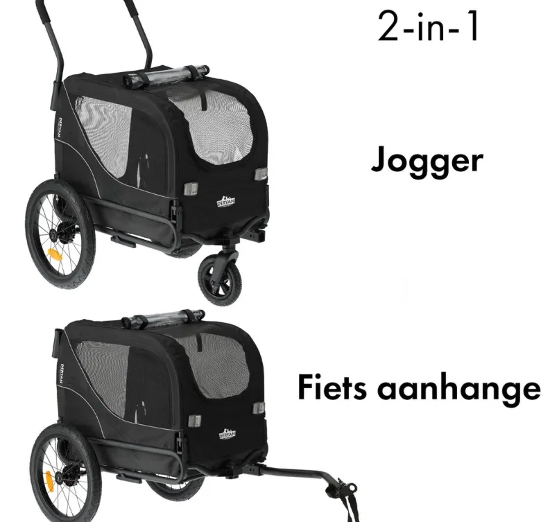Deryan 2-in-1 opvouwbare hondenfietskar