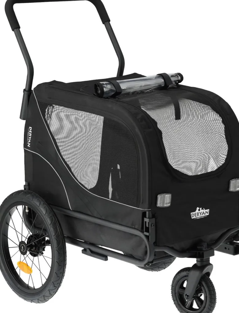 Deryan 2-in-1 opvouwbare hondenfietskar
