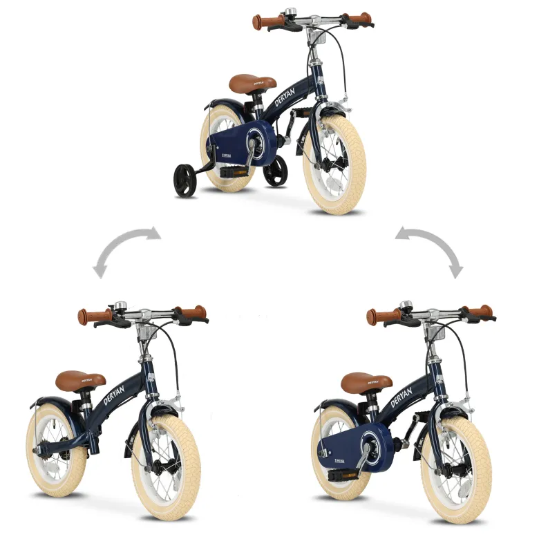 Deryan Luxe 3-in-1 Blue kinderfiets - 12 inch
