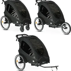 Deryan Luxe 3-in-1 fietskar - Black
