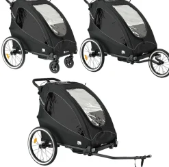 Deryan Luxe 3-in-1 fietskar - Black