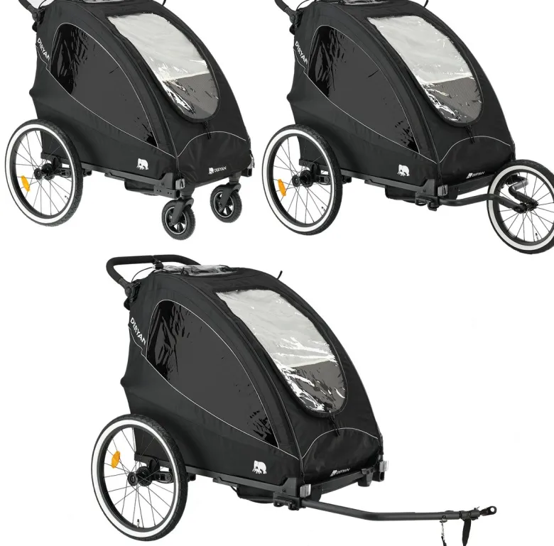 Deryan Luxe 3-in-1 fietskar - Black