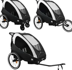 Deryan Luxe 3-in-1 fietskar - Black/Cream
