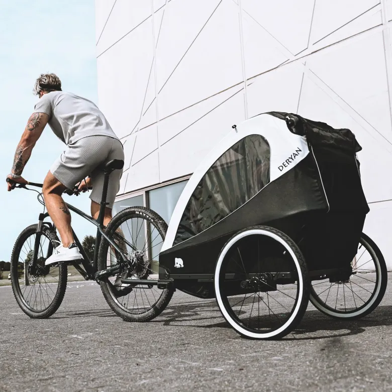 Deryan Luxe 3-in-1 fietskar - Black/Cream