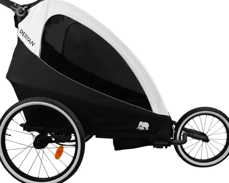 Deryan Luxe 3-in-1 fietskar - Black/Cream