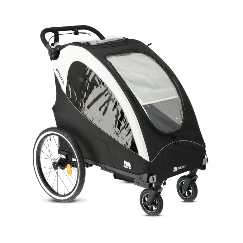 Deryan Luxe 3-in-1 fietskar - Black/Cream