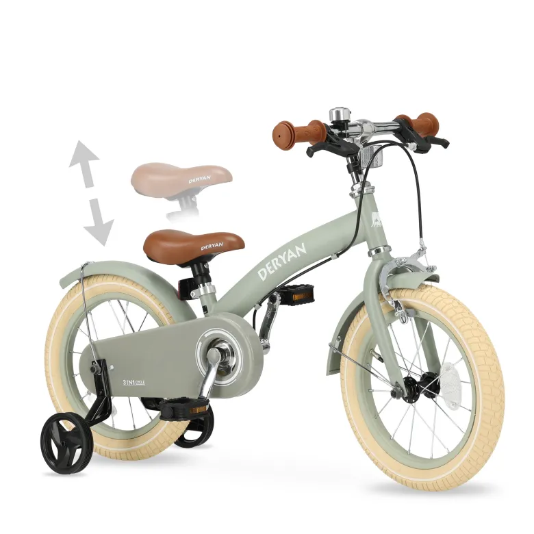 Deryan Luxe 3-in-1 Green kinderfiets - 14 inch