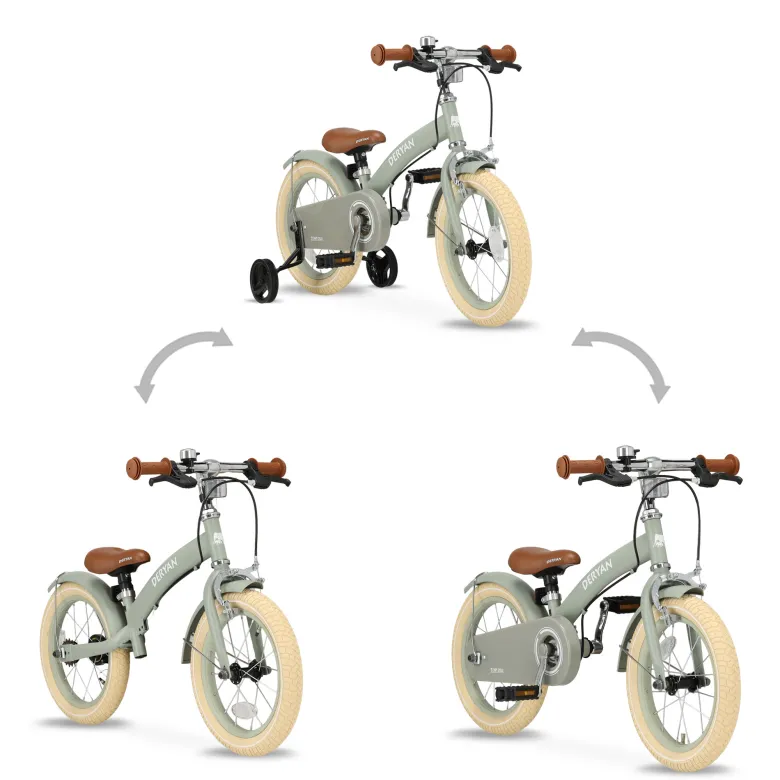 Deryan Luxe 3-in-1 Green kinderfiets - 14 inch