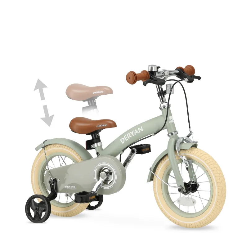 Deryan Luxe 3-in-1 Green kinderfiets - 12 inch