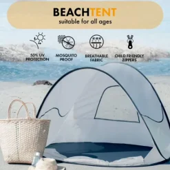 Deryan luxe Pop Up Zilver strandtent