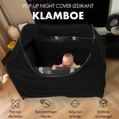Deryan Luxe Pop Up zwart Campingbed klamboe