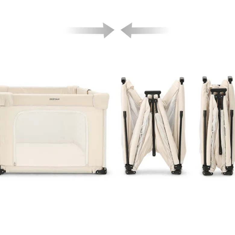 Deryan Opvouwbare Kinderbox XL Campingbedje - Cream