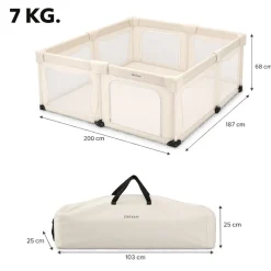 Deryan Opvouwbare Kinderbox XL Campingbedje - Cream