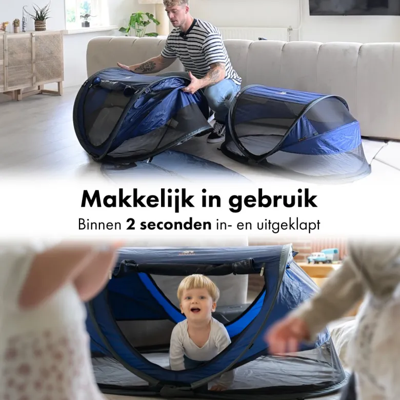 Deryan Peuter Luxe bedje met matras - Navy
