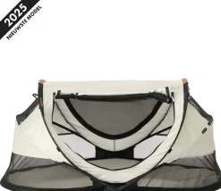 Deryan Peuter Luxe bedje met matras en leren handvatten - Ivory