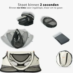Deryan Peuter Luxe bedje met matras en leren handvatten - Ivory