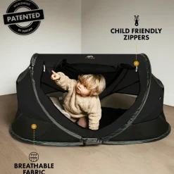 Deryan Peuter Luxe campingbedje - Black