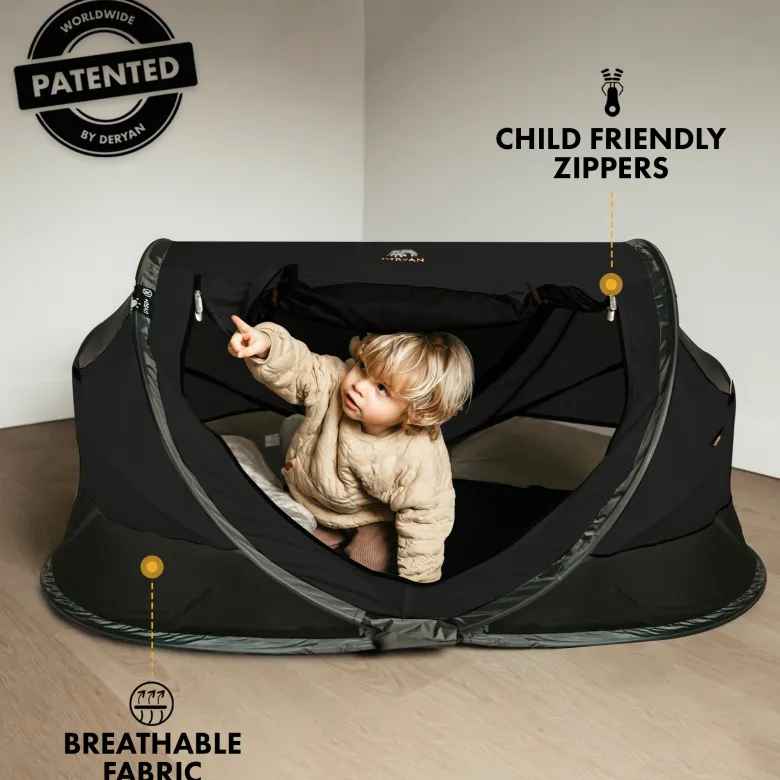 Deryan Peuter Luxe campingbedje - Black