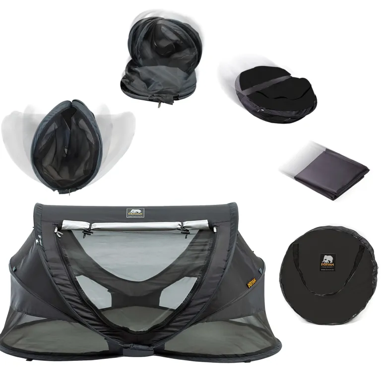 Deryan Peuter Luxe campingbedje - Black