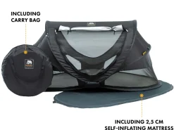 Deryan Peuter Luxe campingbedje - Black