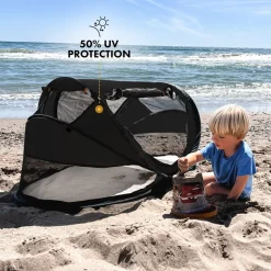 Deryan Peuter Luxe campingbedje - Black
