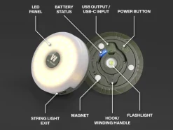 De Weelde 4 in 1 oplaadbare Campinglamp