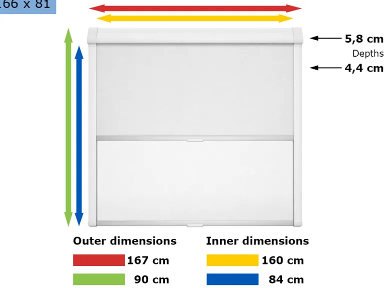 Dometic Seitz Rastrollo 3000 combirollo white - 166 x 81 cm