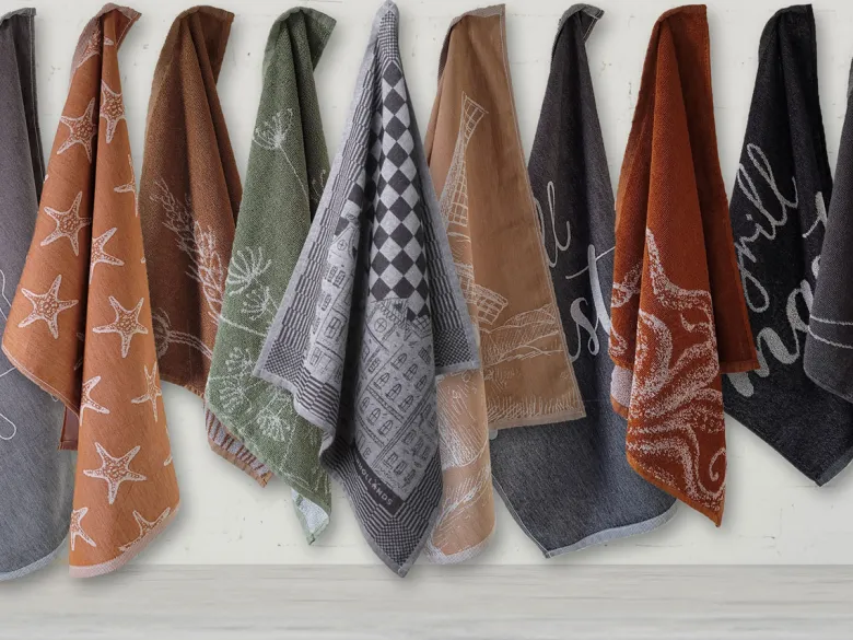 DoubleDry Bestek 50 x 70 cm set van 6 theedoeken - grijs