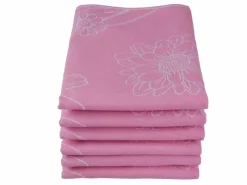 DoubleDry Bloem 50 x 70 cm set van 6 theedoeken - roze