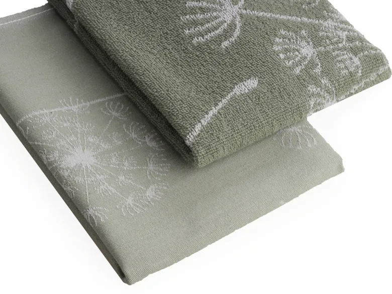 DoubleDry Dandelion 50 x 50 cm set van 6 keukendoeken -groen