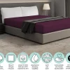 DoubleDry Flanel 140x200 cm hoeslaken - aubergine