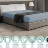 DoubleDry Flanel 180x200 cm hoeslaken - wolk blauw