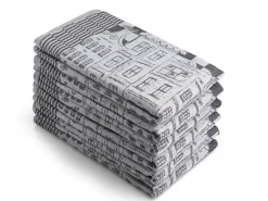 DoubleDry Grachten 50 x 70 cm set van 6 theedoeken - zwart