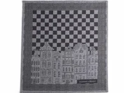 DoubleDry Grachten 50 x 70 cm set van 6 theedoeken - zwart
