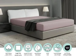 DoubleDry Home 90 x 200 cm hoeslaken - lila