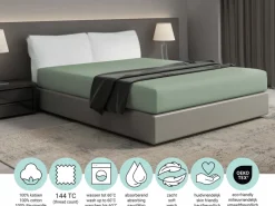 DoubleDry Home 180 x 200 cm hoeslaken - Green