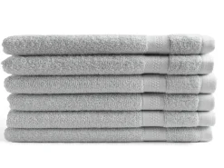 DoubleDry Hotel 16 x 21 cm set van 6 washandjes - grijs
