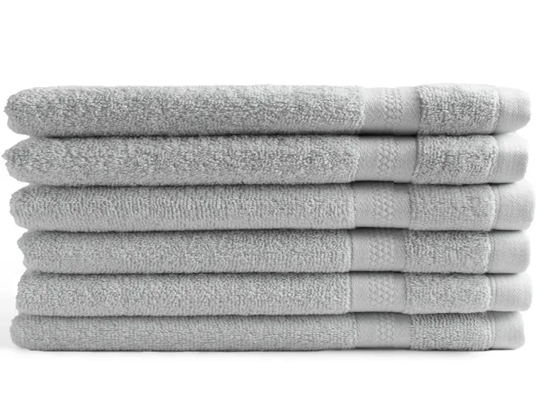 DoubleDry Hotel 16 x 21 cm set van 6 washandjes - grijs