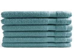 DoubleDry Hotel 16 x 21 cm set van 6 washandjes - denim