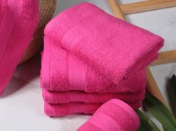 DoubleDry Hotel 16 x 21 cm set van 6 washandjes - roze