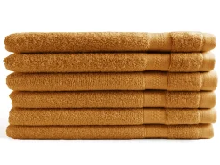 DoubleDry Hotel 16 x 21 cm set van 6 washandjes - oker geel
