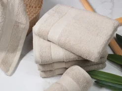 DoubleDry Hotel 16 x 21 cm set van 6 washandjes - taupe