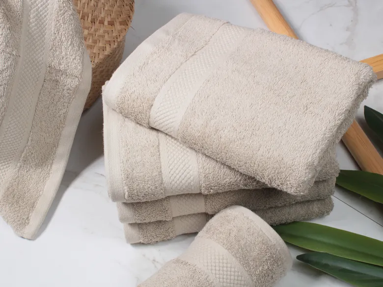 DoubleDry Hotel 16 x 21 cm set van 6 washandjes - taupe