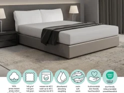 DoubleDry Jersey 140 x 200 cm hoeslaken - Light grey