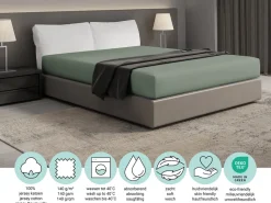 DoubleDry Jersey 180 x 200 cm hoeslaken - Old Green