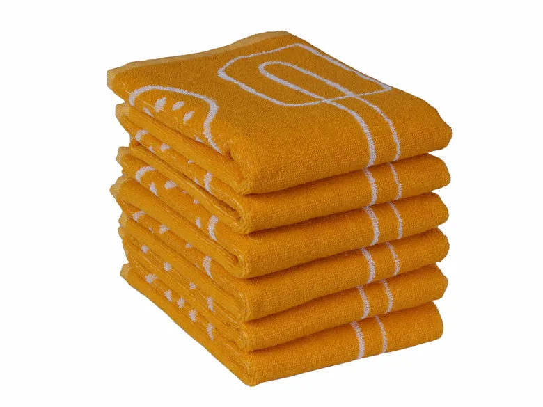 DoubleDry Keukentools 50 x 50 cm set van 6 keukendoeken - Yellow