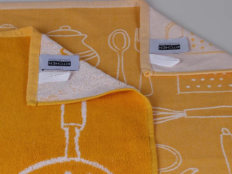 DoubleDry Keukentools 50 x 50 cm set van 6 keukendoeken - Yellow