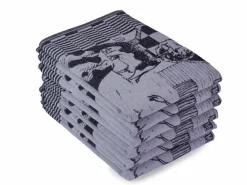 DoubleDry Koe 50 x 70 cm set van 6 theedoeken - zwart