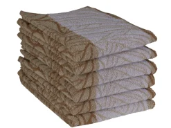 DoubleDry Leaves 50 x 50 cm set van 6 keukendoeken - lichtbeige